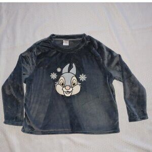 Disney 100 Thumper Plush Sleepwear Top 2X Gray with Embroidered Snowflakes